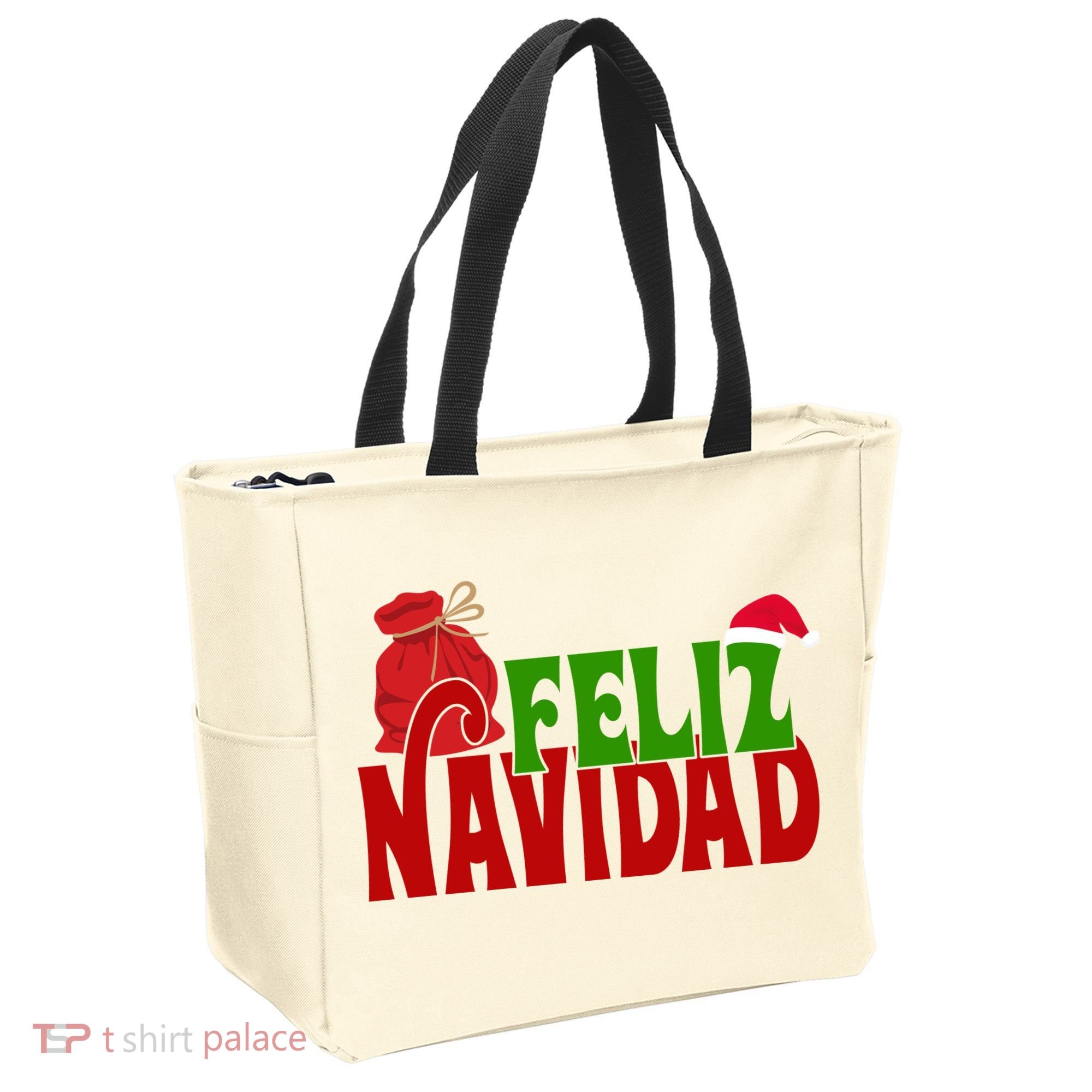 Feliz Navidad Spanish Christmas Tote Bag
