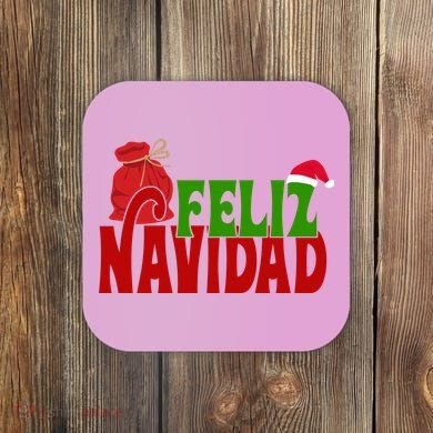 Feliz Navidad Spanish Christmas Coaster