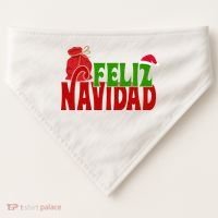 Feliz Navidad Spanish Christmas USA-Made Doggie Bandana thumb 0