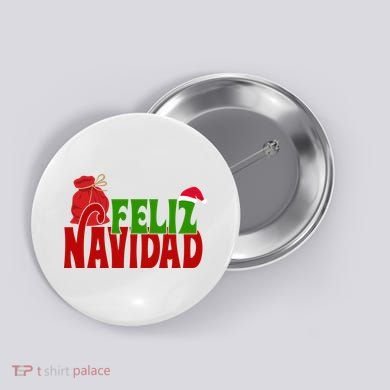 Feliz Navidad Spanish Christmas Button