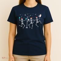 Funny Nurse Skeleton Christmas healthcare Crew Santa T-Shirt thumb 4