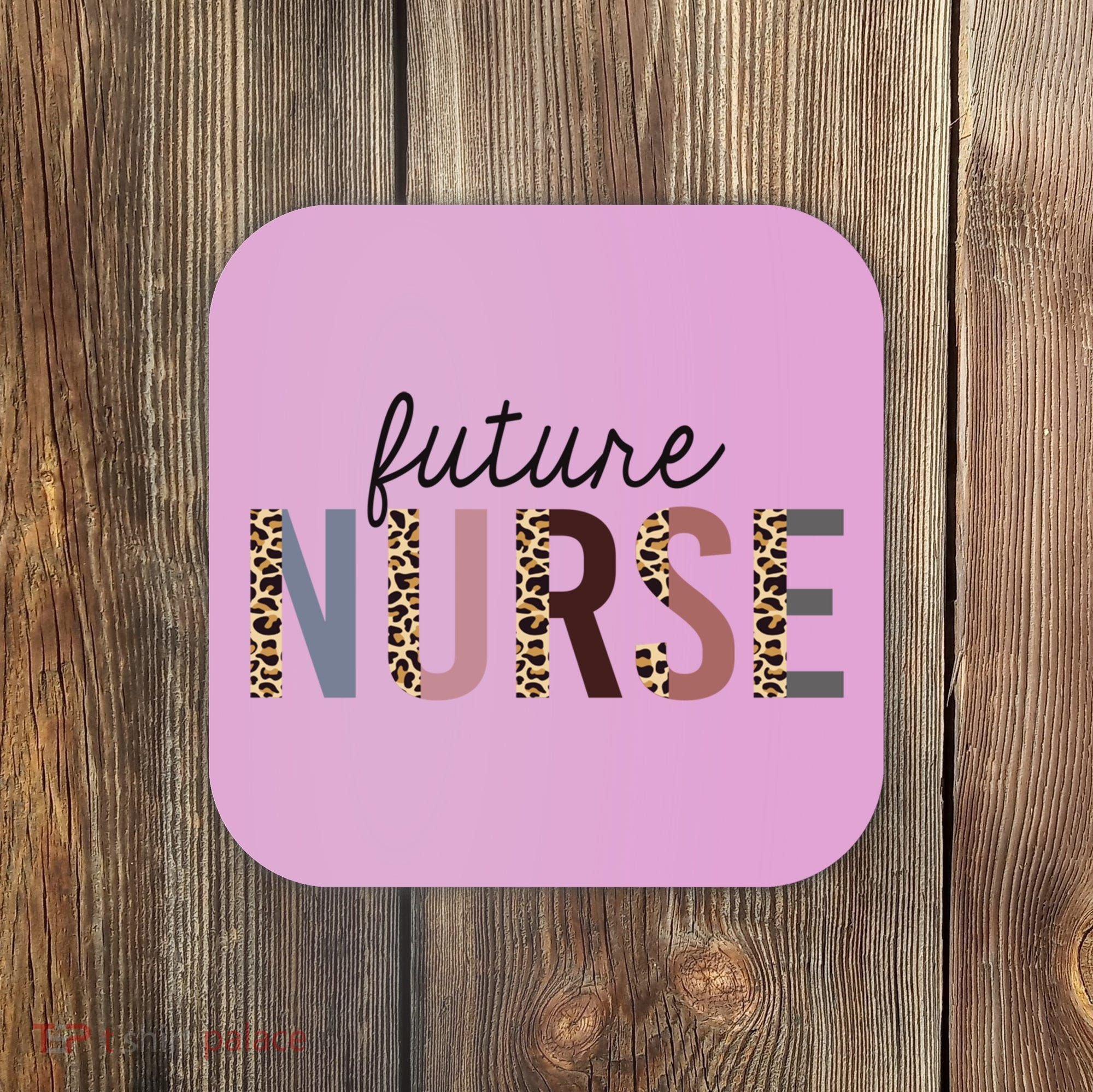 Future Nurse Student Leopard Print Nursing School Meaningful Gift Coaster