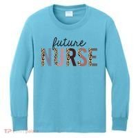 Future Nurse Student Leopard Print Nursing School Meaningful Gift Kids Long Sleeve Shirt thumb 0