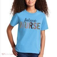 Future Nurse Student Leopard Print Nursing School Meaningful Gift Kids T-Shirt thumb 2