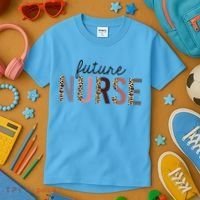Future Nurse Student Leopard Print Nursing School Meaningful Gift Kids T-Shirt thumb 3