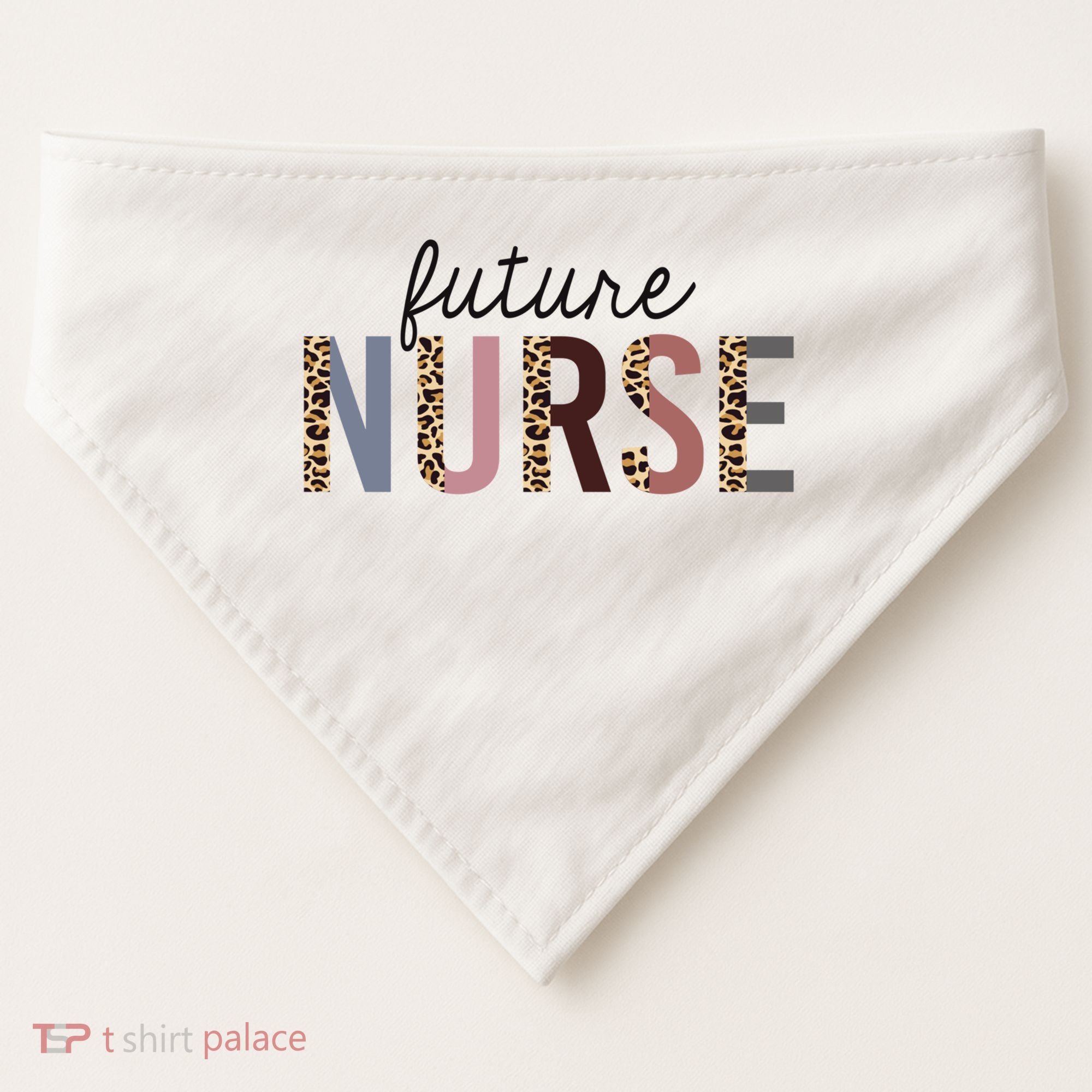 Future Nurse Student Leopard Print Nursing School Meaningful Gift USA-Made Doggie Bandana