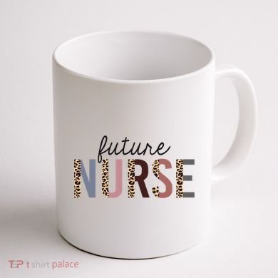 Future Nurse Student Leopard Print Nursing School Meaningful Gift Coffee Mug back