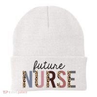 Future Nurse Student Leopard Print Nursing School Meaningful Gift Beanie thumb 0