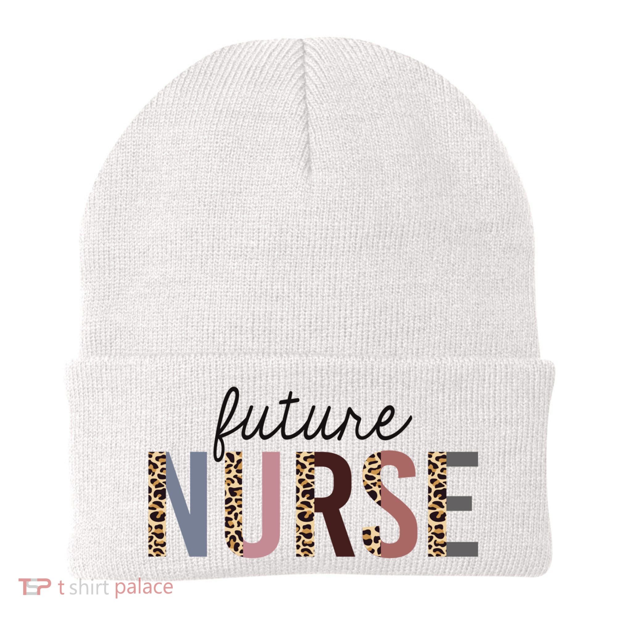 Future Nurse Student Leopard Print Nursing School Meaningful Gift Beanie