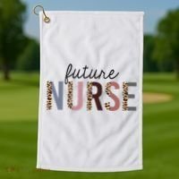 Future Nurse Student Leopard Print Nursing School Meaningful Gift Golf Towel thumb 1