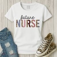 Future Nurse Student Leopard Print Nursing School Meaningful Gift Women's T-Shirt thumb 3