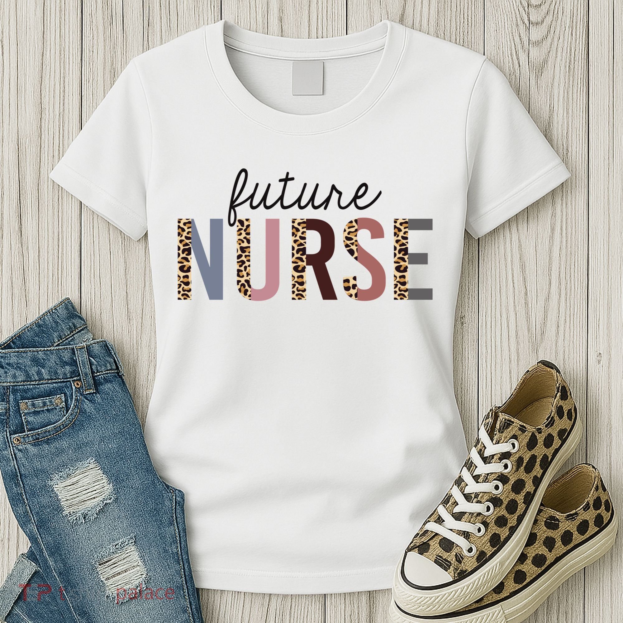 Future Nurse Student Leopard Print Nursing School Meaningful Gift Women's T-Shirt