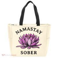Funny Namastay Sober Na Aa 12 Step Recovery Funny Gift Tote Bag thumb 0
