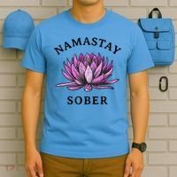 Funny Namastay Sober Na Aa 12 Step Recovery Funny Gift T-Shirt thumb 5