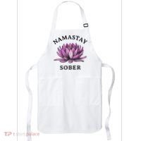 Funny Namastay Sober Na Aa 12 Step Recovery Funny Gift Apron thumb 0