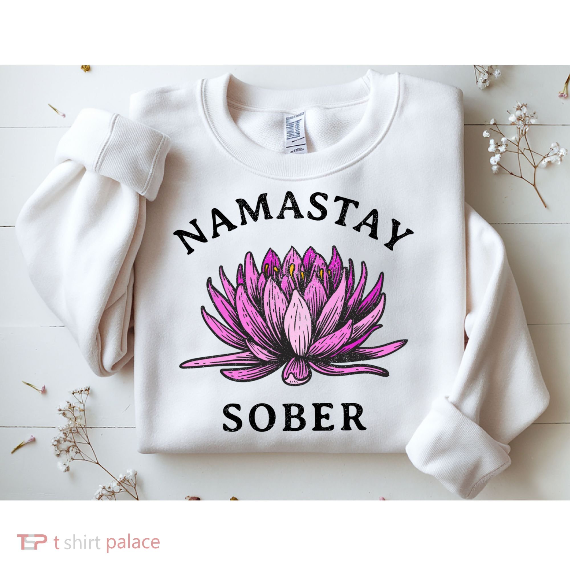 Funny Namastay Sober Na Aa 12 Step Recovery Funny Gift Sweatshirt
