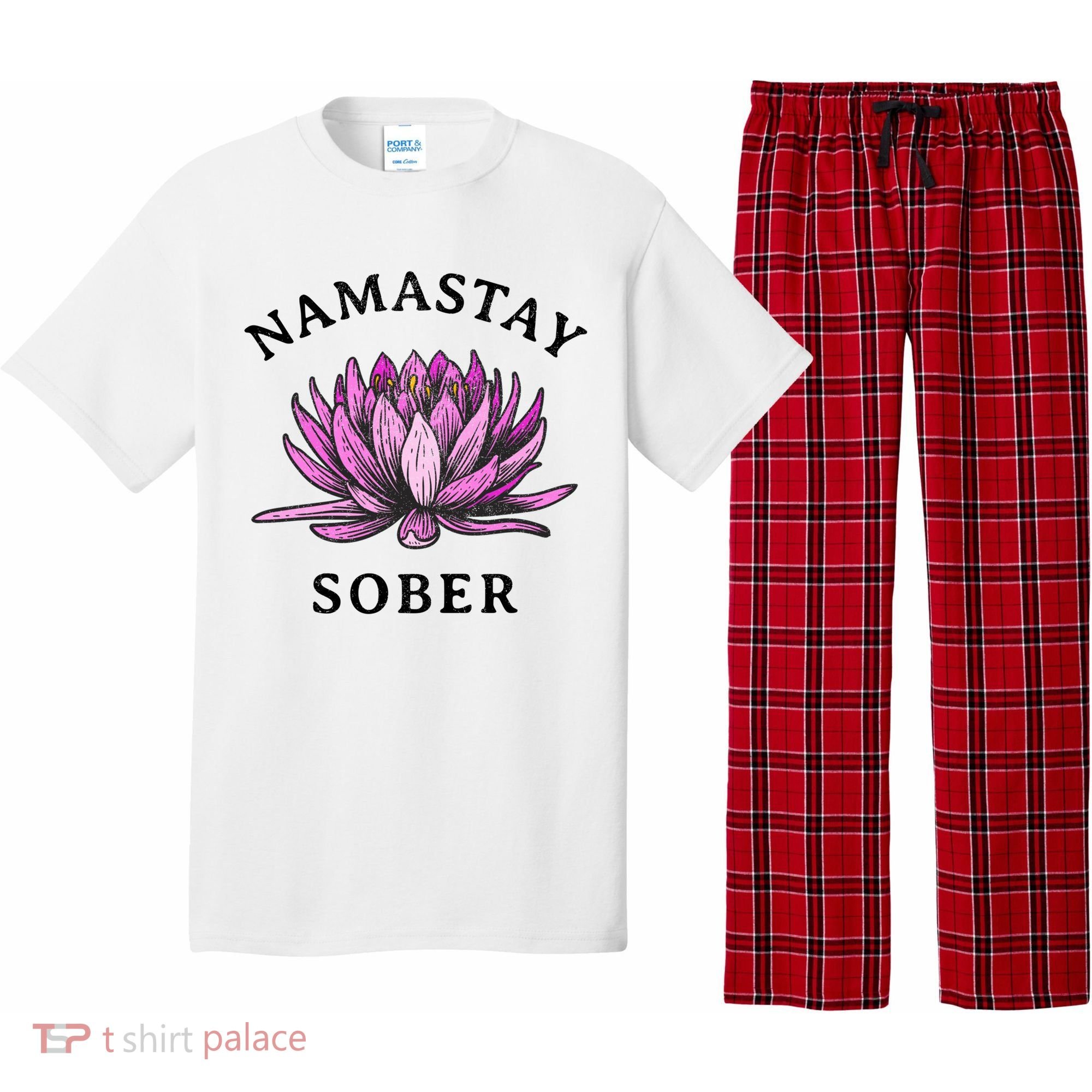 Funny Namastay Sober Na Aa 12 Step Recovery Funny Gift Pajama Set