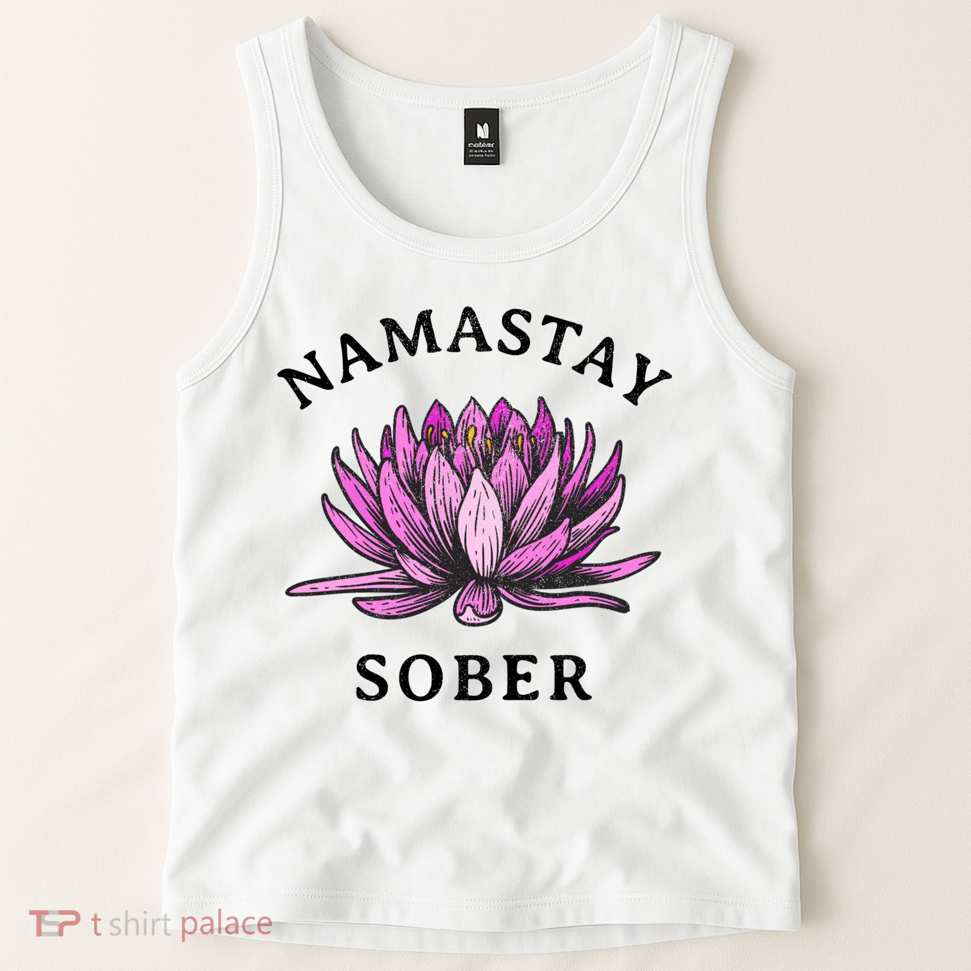 Funny Namastay Sober Na Aa 12 Step Recovery Funny Gift Tank Top