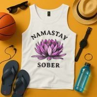 Funny Namastay Sober Na Aa 12 Step Recovery Funny Gift Tank Top thumb 4