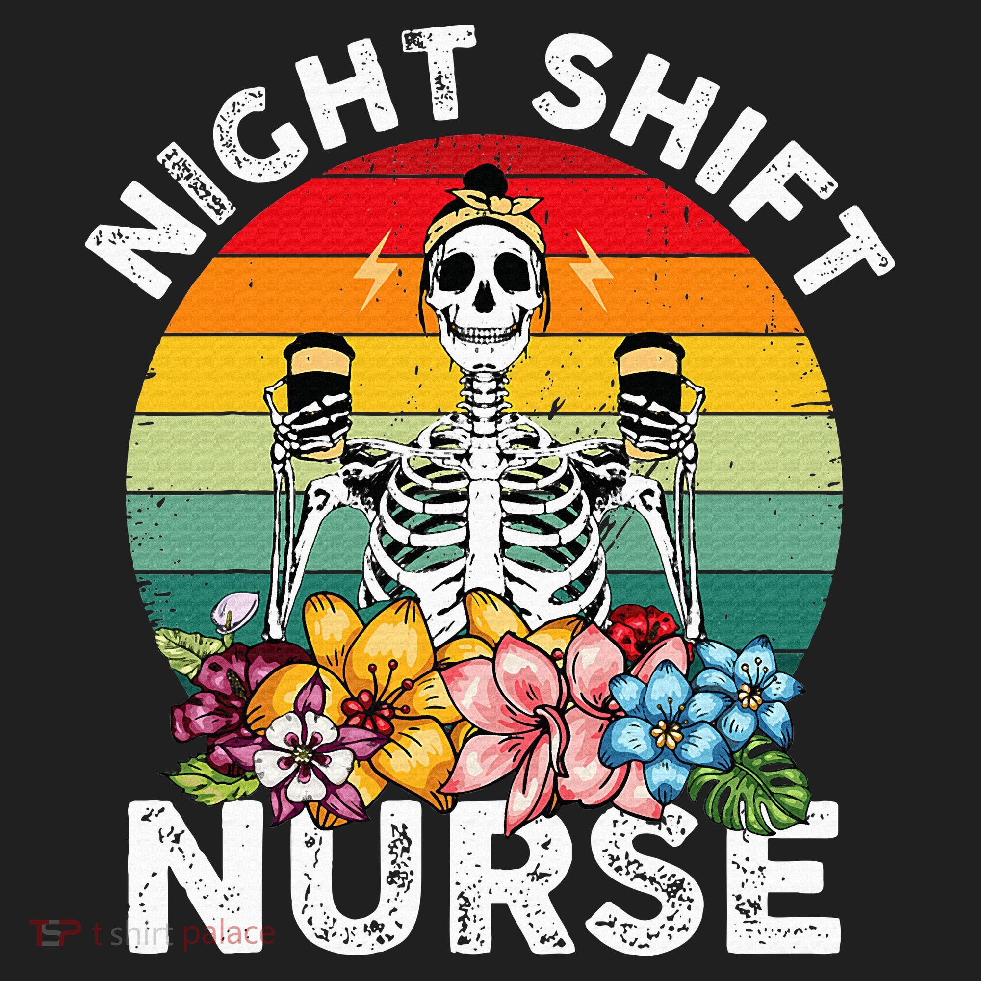 Funny Night Shift Nurse Skeleton Night Shift Nurse Women's Sweatshirt