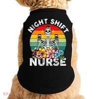 Funny Night Shift Nurse Skeleton Night Shift Nurse Doggie Tank thumb 0