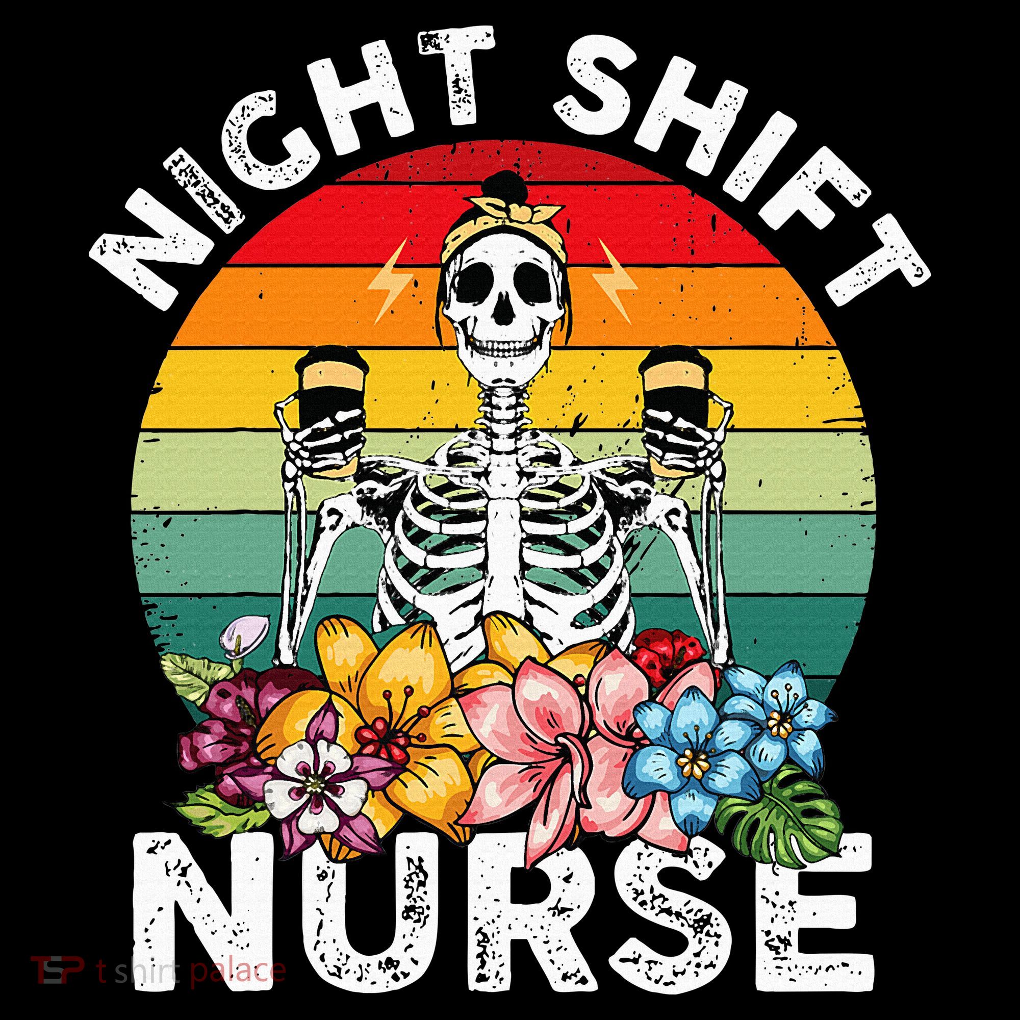 Funny Night Shift Nurse Skeleton Night Shift Nurse Sweatshirt