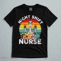 Funny Night Shift Nurse Skeleton Night Shift Nurse T-Shirt thumb 5
