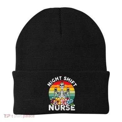 Funny Night Shift Nurse Skeleton Night Shift Nurse Beanie