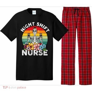 Funny Night Shift Nurse Skeleton Night Shift Nurse Pajama Set
