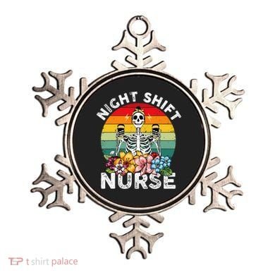 Funny Night Shift Nurse Skeleton Night Shift Nurse Ornament