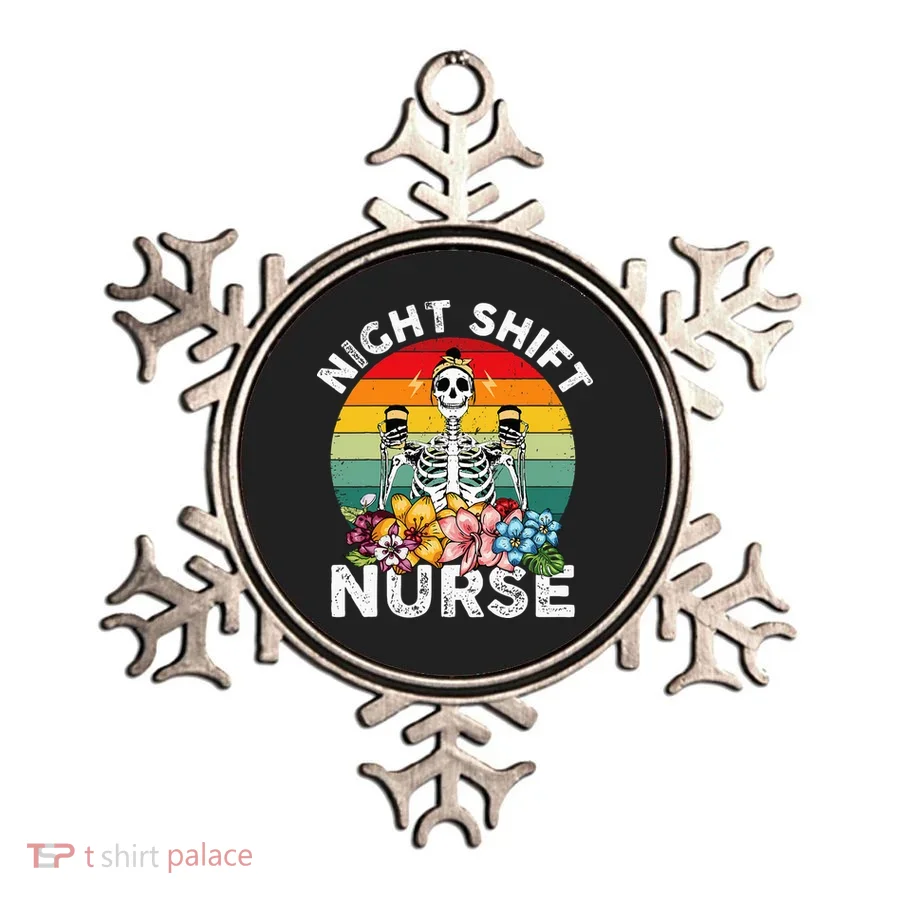 Funny Night Shift Nurse Skeleton Night Shift Nurse Ornament