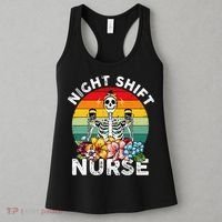 Funny Night Shift Nurse Skeleton Night Shift Nurse Women's Tank Top thumb 3