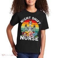 Funny Night Shift Nurse Skeleton Night Shift Nurse Kids T-Shirt thumb 2