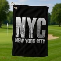 Funny Nyc Skylines New York City That Never Sleeps Gift Golf Towel thumb 1