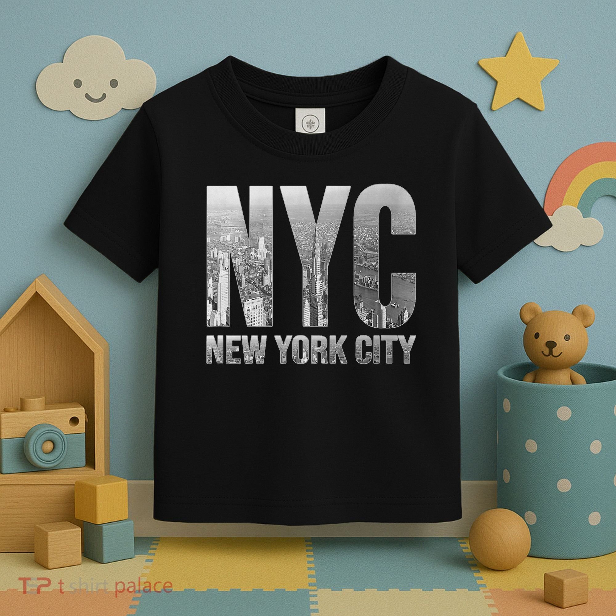 Funny Nyc Skylines New York City That Never Sleeps Gift Toddler T-Shirt