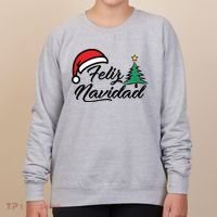 Feliz Navidad Spanish Christmas Santa Hat Merry Christmas Women's Sweatshirt thumb 0