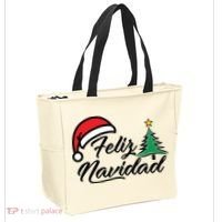 Feliz Navidad Spanish Christmas Santa Hat Merry Christmas Tote Bag thumb 2