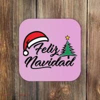 Feliz Navidad Spanish Christmas Santa Hat Merry Christmas Coaster thumb 0