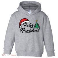Feliz Navidad Spanish Christmas Santa Hat Merry Christmas Toddler Hoodie thumb 0
