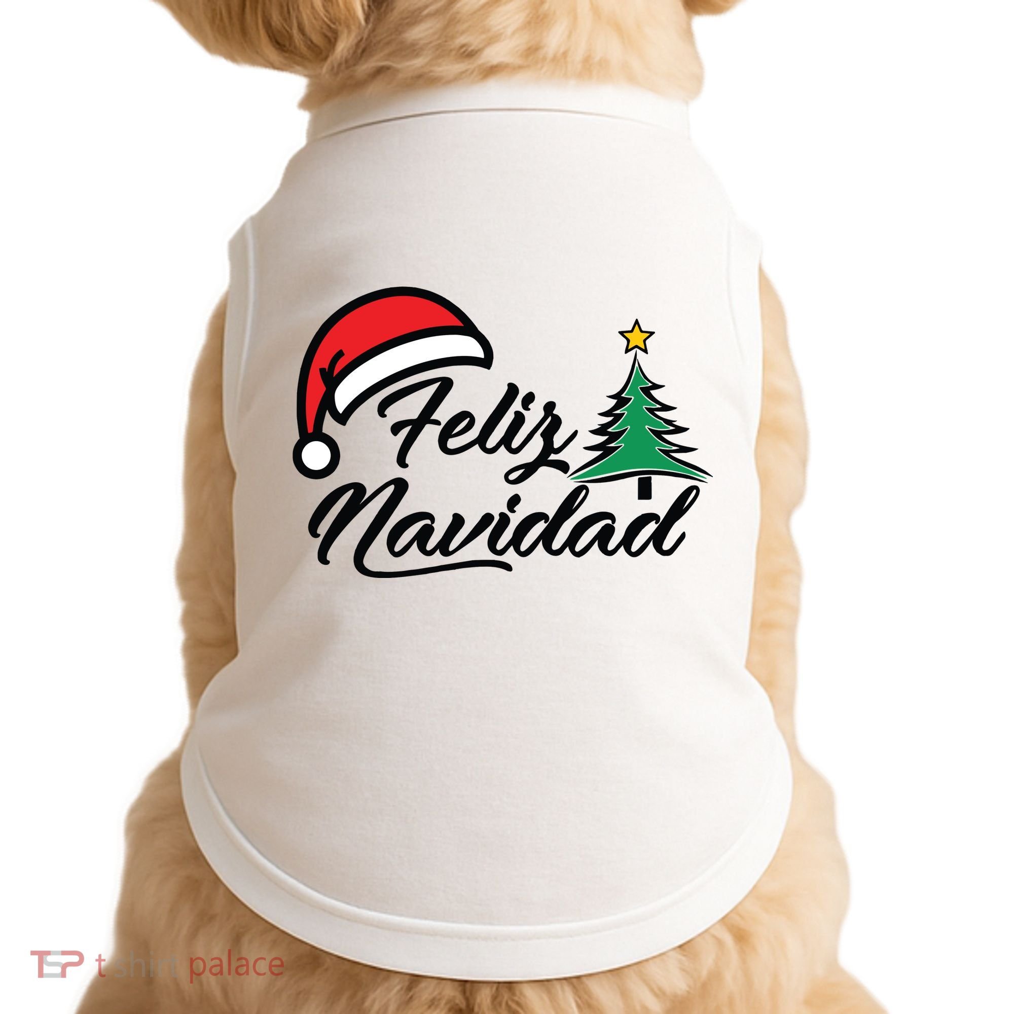 Feliz Navidad Spanish Christmas Santa Hat Merry Christmas Doggie Tank