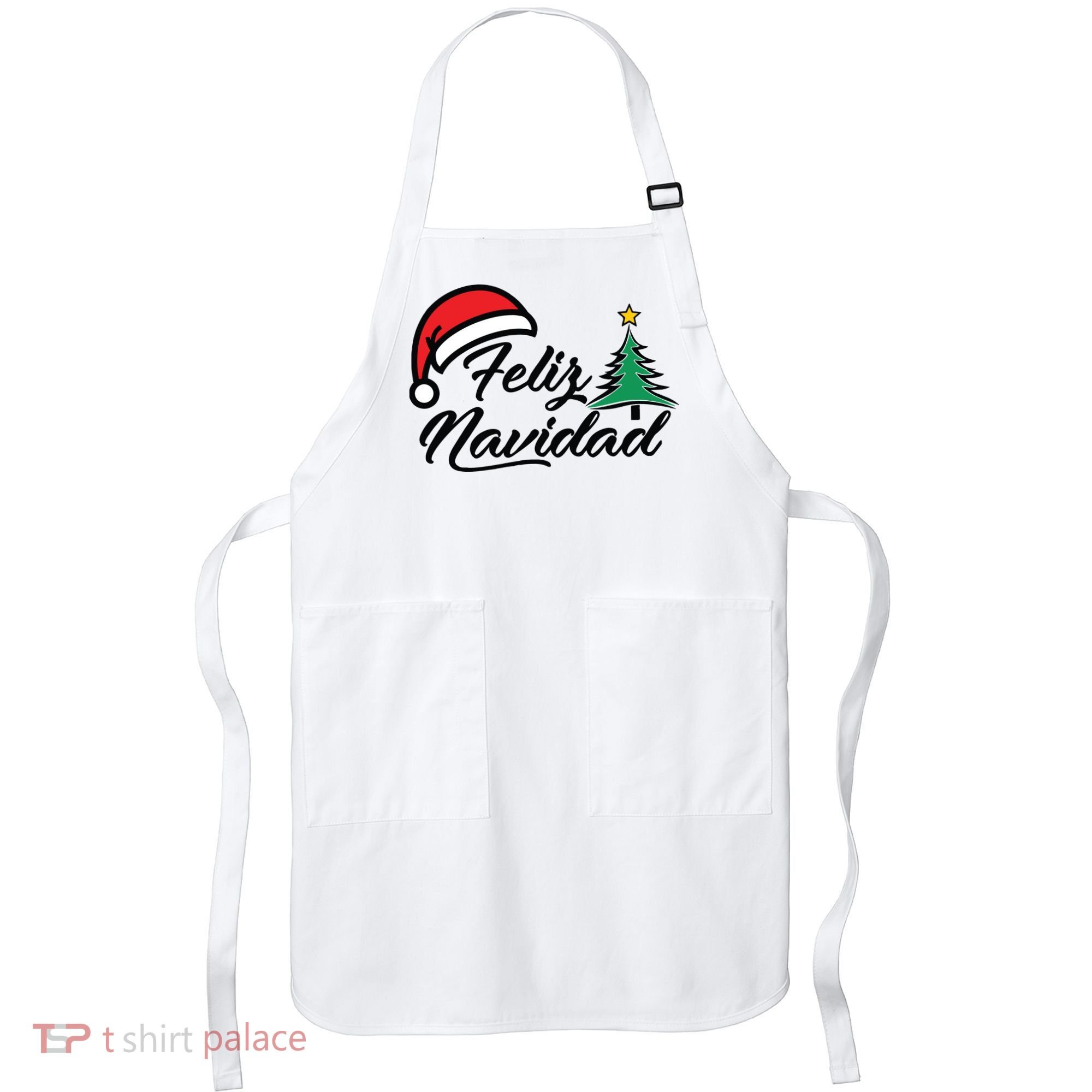 Feliz Navidad Spanish Christmas Santa Hat Merry Christmas Apron