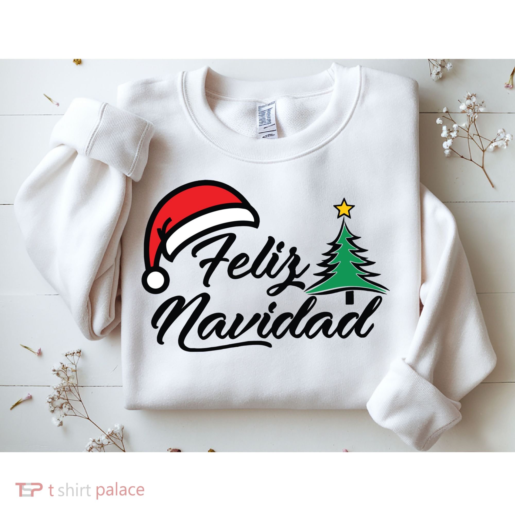 Feliz Navidad Spanish Christmas Santa Hat Merry Christmas Sweatshirt