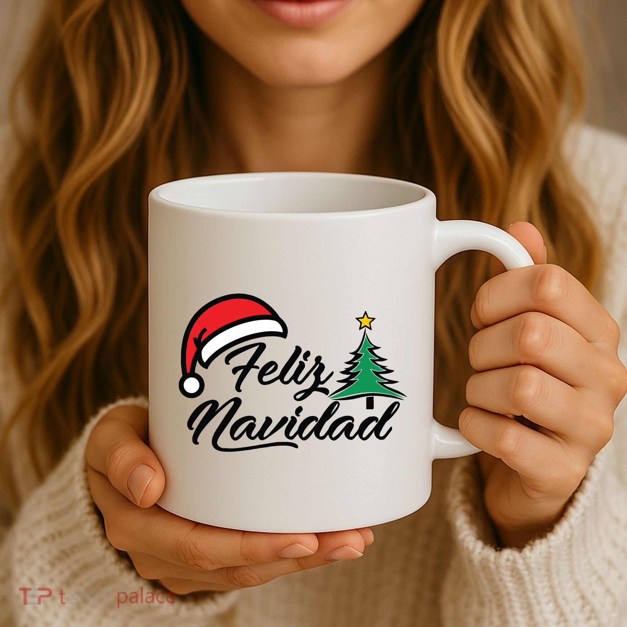 Feliz Navidad Spanish Christmas Santa Hat Merry Christmas Coffee Mug