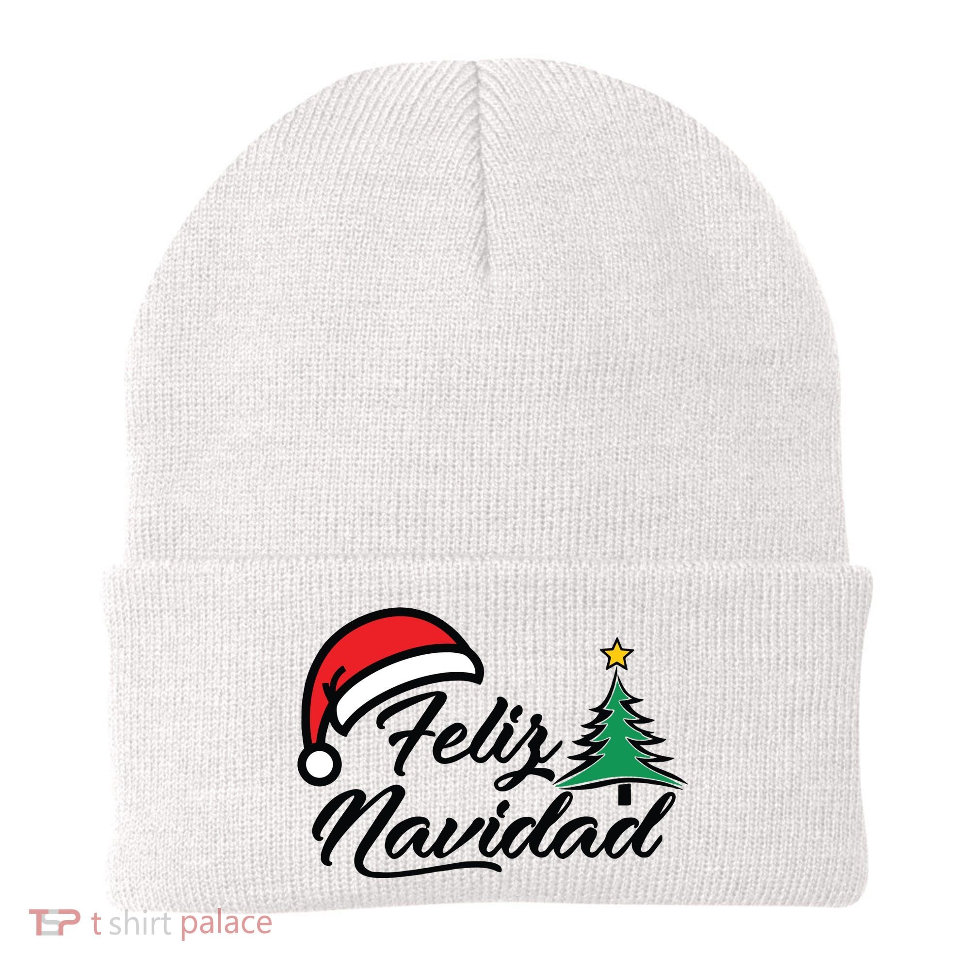 Feliz Navidad Spanish Christmas Santa Hat Merry Christmas Beanie