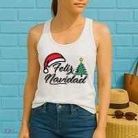 Feliz Navidad Spanish Christmas Santa Hat Merry Christmas Women's Tank Top thumb 2