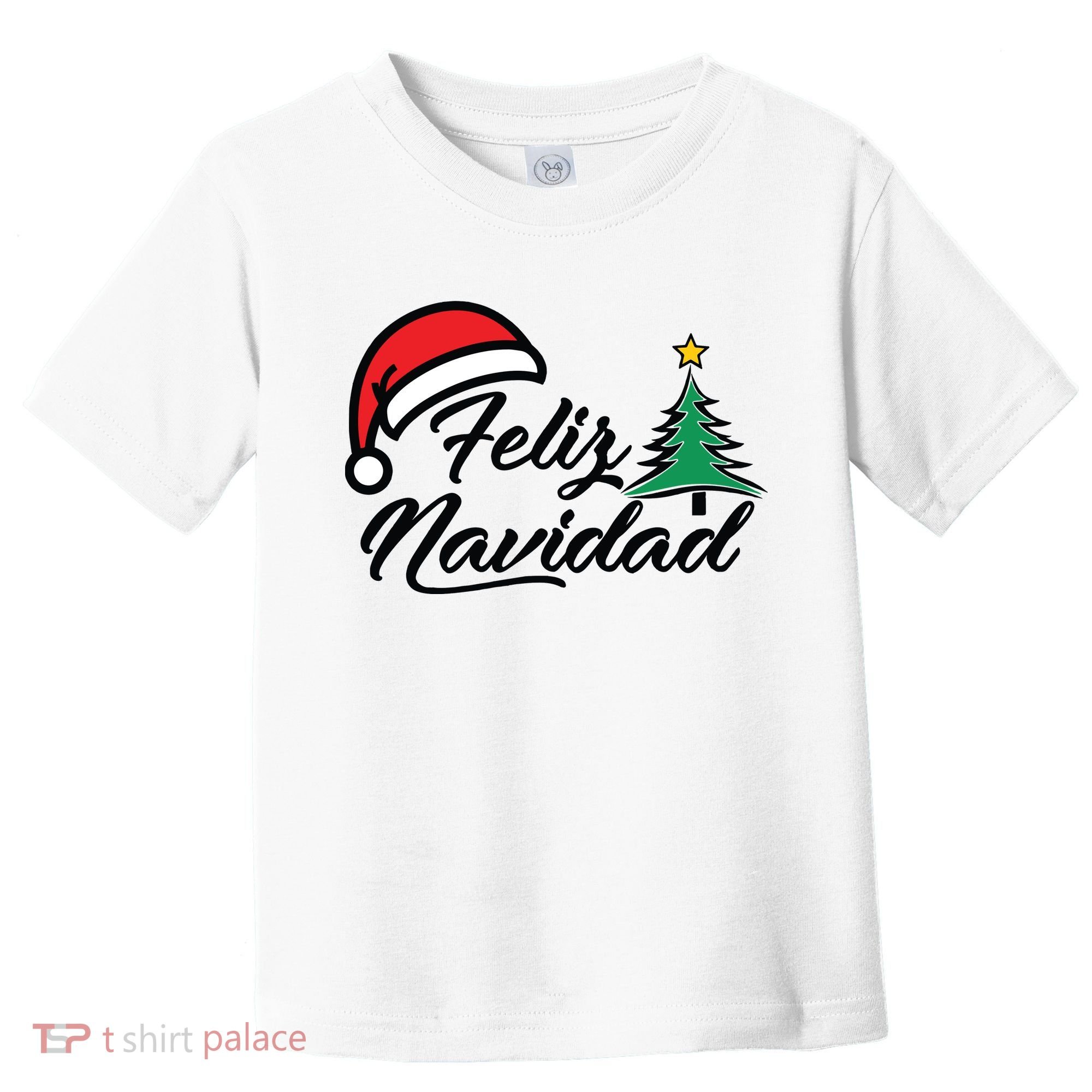 Feliz Navidad Spanish Christmas Santa Hat Merry Christmas Toddler T-Shirt