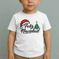 Feliz Navidad Spanish Christmas Santa Hat Merry Christmas Toddler T-Shirt thumb 2
