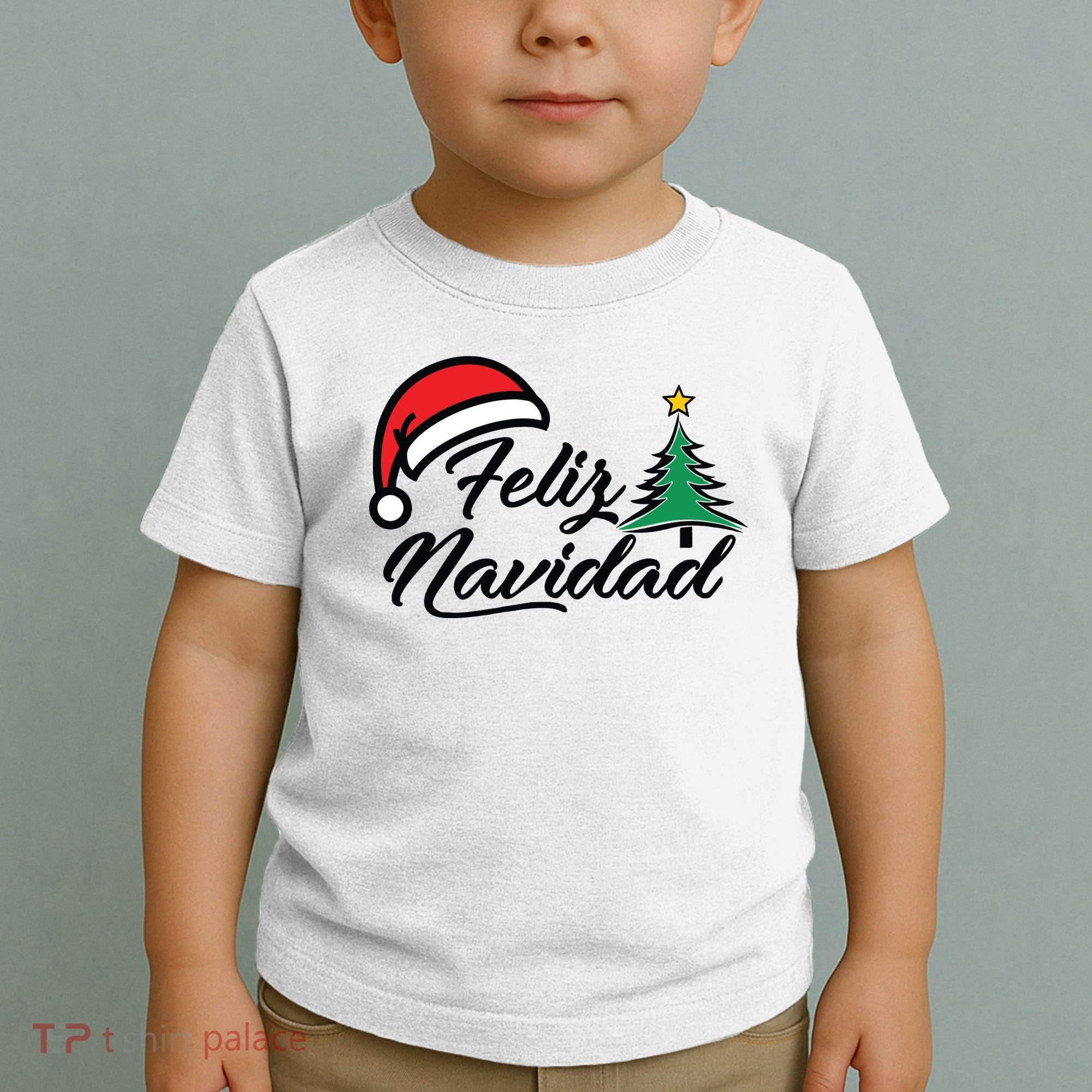 Feliz Navidad Spanish Christmas Santa Hat Merry Christmas Toddler T-Shirt