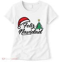 Feliz Navidad Spanish Christmas Santa Hat Merry Christmas Women's T-Shirt thumb 0