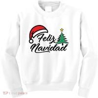 Feliz Navidad Spanish Christmas Santa Hat Merry Christmas Kids Sweatshirt thumb 0